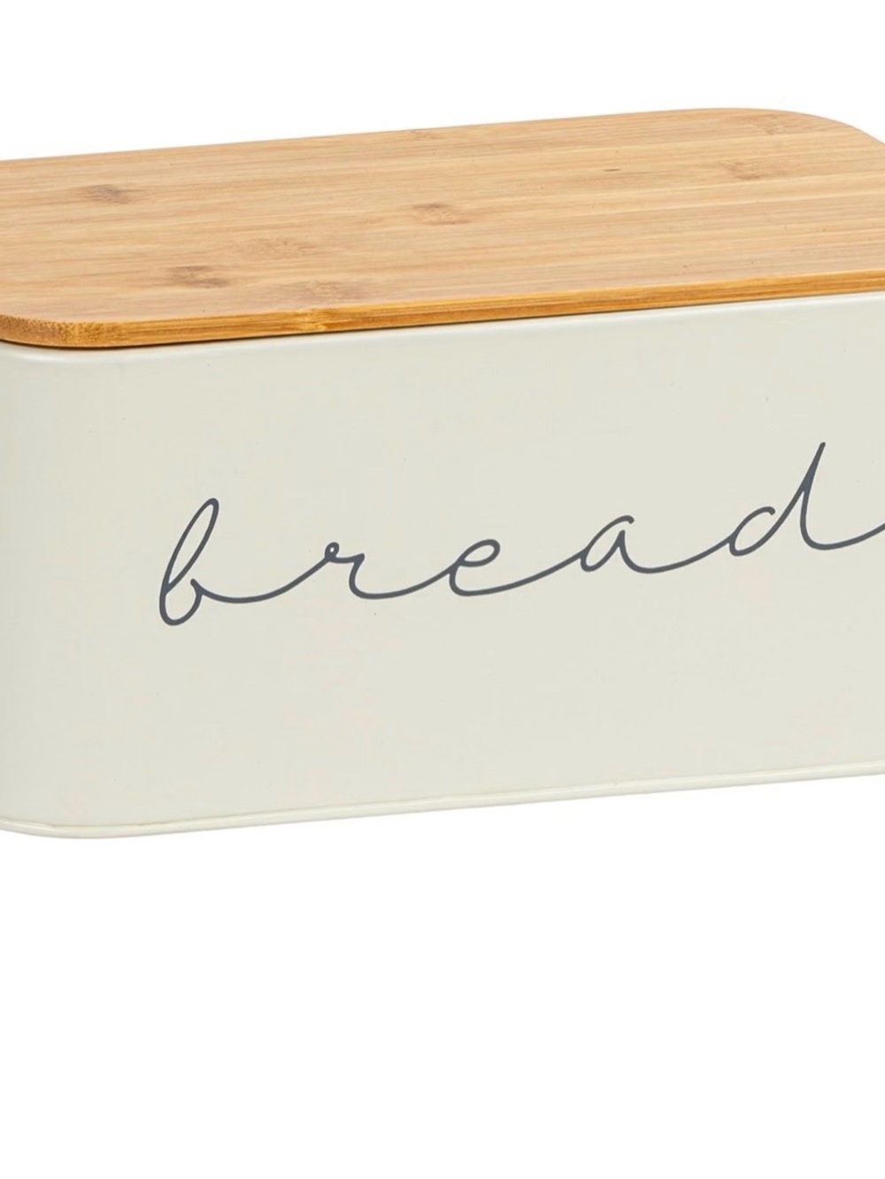 Bloomingville Metal Bread Bin container with Bamboo Lid excellent condition